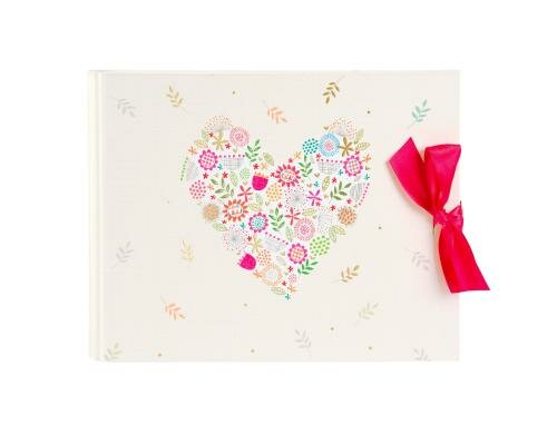 Goldbuch Foto-Gästebuch Flowers Heart 29x23cm, 50 Seiten, mit verdeckter Spirale