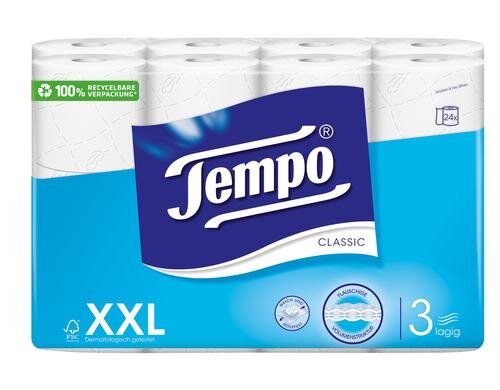 Tempo Toilettenpapier 3-lagig weiss 24 Rollen à 150 Blatt 3-lagig