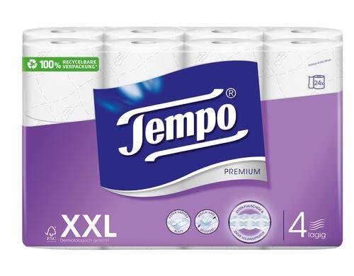 Tempo Toilettenpapier 4-lagig weiss 24 Rollen à 110 Blatt 4-lagig