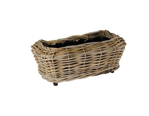 Jaco Drypot Rattankorb mit Kunststoff- einsatz, L: 43cm, B: 23cm,  H: 19cm