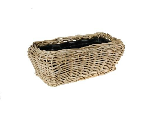 Jaco Drypot Rattankorb mit Kunststoff- einsatz, L: 50cm, B: 26cm, H: 18cm