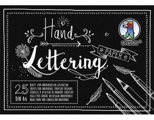URSUS Handlettering Paper A6 25 Blatt, 210g, schwarz