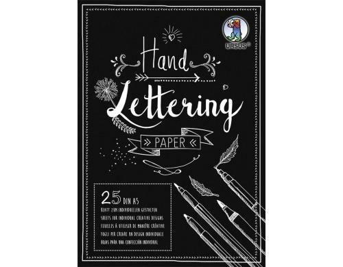 URSUS Handlettering Paper A5 25 Blatt, 210g, schwarz