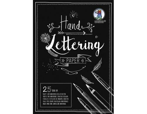 URSUS Handlettering Paper A4 25 Blatt, 210g, schwarz