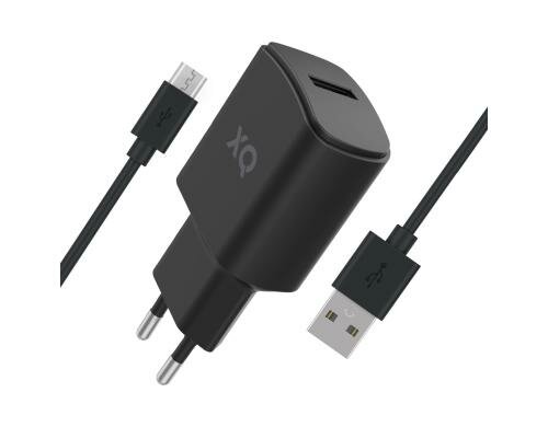 Xqisit Lagegerät single schwarz Micro-USB 2,4A
