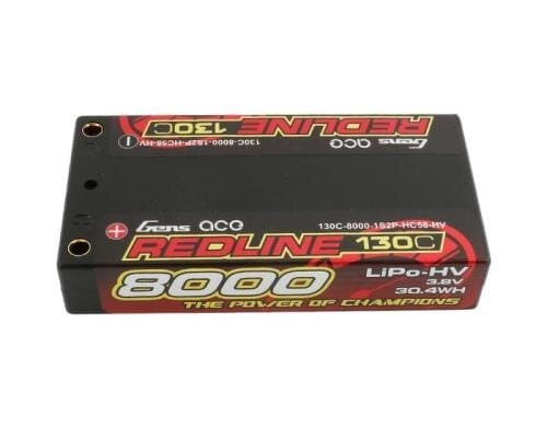 Gens LiHV-Akku 3.8V 8000mAh 130C 1S2P HC58 93x47x18 mm 147g 4mm Gold