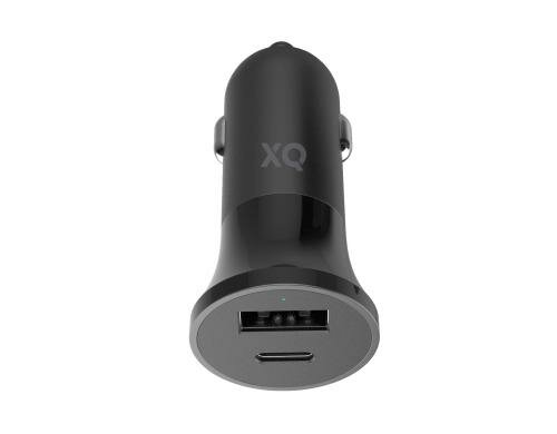 XQISIT Car Charger 2.4A Dual USB-C+A 1x USB-A 1x USB-C