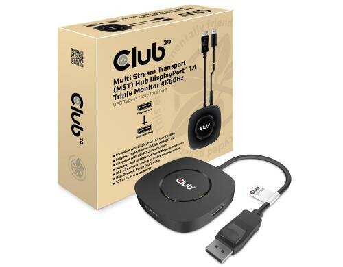 Club 3D, MST Hub DisplayPort 1.4, 4K60Hz DisplayPort 1.4, 4K 60Hz, G-Sync, Free Sync