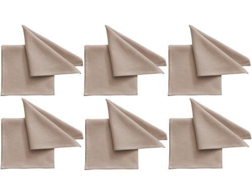 Pichler Servietten One 40x40 cm Greige 6er Set, Farbe Greige, 100 % Baumwolle