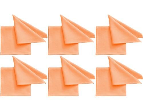 Pichler Servietten One 40x40 cm Peach 6er Set, Farbe Peach, 100 % Baumwolle