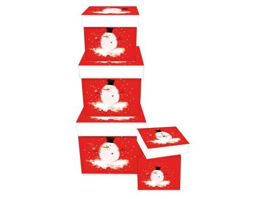 B+C Geschenkbox Bobby Snow 4-teilig, Druck innen und aussen
