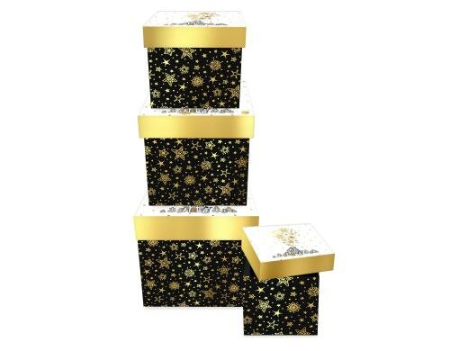 B+C Geschenkbox Winterhaus 4-teilig, Druck innen und aussen
