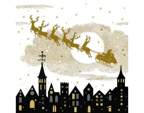 B+C Weihnachtsservietten Magic Night Grösse 33x33cm, 20 Stück, 3-lagig