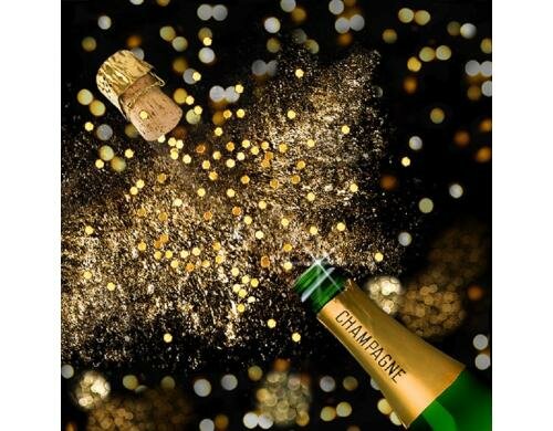 B+C Weihnachtsservietten Champagnerfest Grösse 33x33cm, 20 Stück, 3-lagig