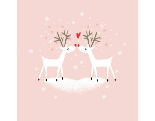 B+C Weihnachtsservietten Deers in Love Grösse 33x33cm, 20 Stück, 3-lagig