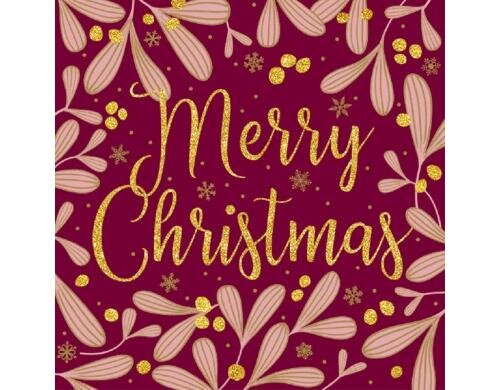 B+C Weihnachtsservietten Sparkling Mistle. Grösse 33x33cm, 20 Stück, 3-lagig