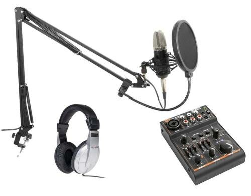Vonyx Studio Set Kit 3 Mikrofo-Set, Mixer, Kopfhörer