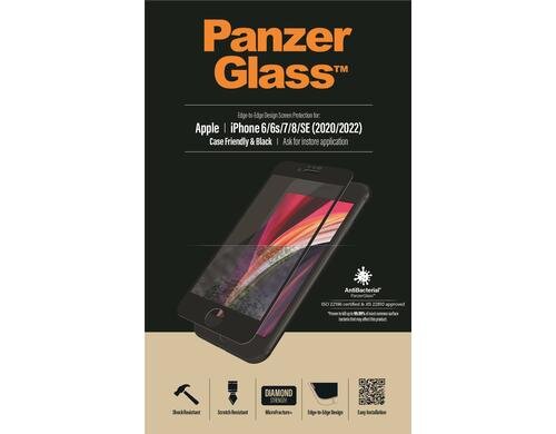 Panzerglass Displayschutz CF black für iPhone 6/7/8/SE 2020