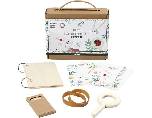 Creativ Company Bastelset Entdecker Blütenpresse, Lupe, Stifte, Papier