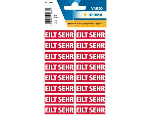 Herma Textetiketten Eilt sehr 320 Etiketten, 20 Blatt
