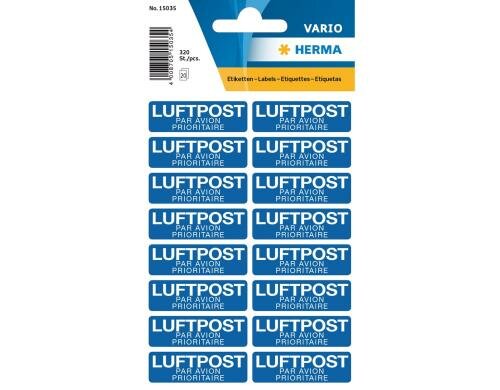 Herma Textetiketten Luftpost 320 Etiketten, 20 Blatt