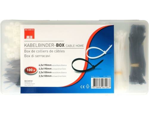 Max Haur iKabelbinderbox Set  400 Stück 2.5x100mm bis 4.5x190mm