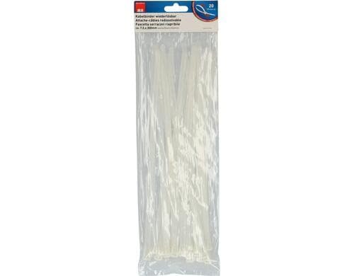Max Hauri Kabelbinder 300 x 7.5 natur, 20 Stück, wiederlösbar