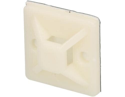 Kabelbinder-Befestigungssockel bis 3.6mm 19x19mm Nature, 10 Stück