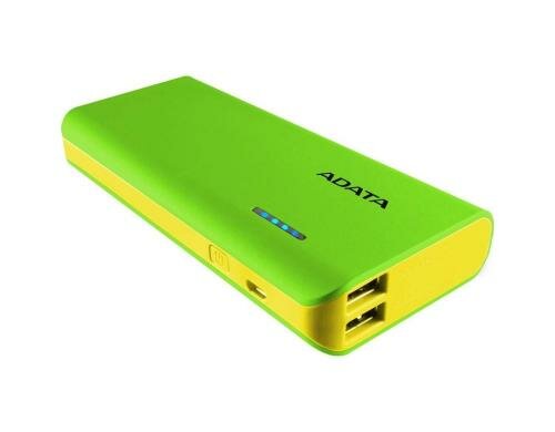 Adata PowerPack PT100 Grün/Gelb 10000mAh, 2x USB-Ausgang