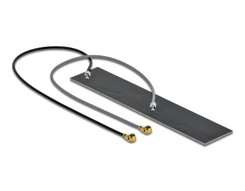 Delock 2xMHF WLAN-AC Doppel Antenne zum Einbau, Klebemontage, 2.4/5Ghz, 2x15cm