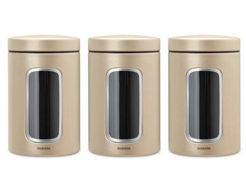 Brabantia Fensterdosen 1.4l 3er Set champag 3 Stück, Durchmesser 11cm
