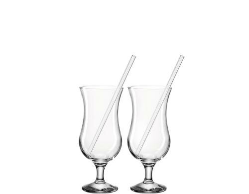 Montana Cocktailglas Set Fresh 380 ml 2 Gläser mit Trinkhalmen