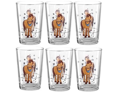 Montana Trinkglas Kids 210ml Pferd 6 Stück, D: 7cm, H: 10cm Vol: 210ml
