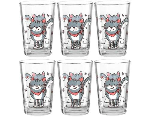 Montana Trinkglas Kids 210ml Katze 6 Stück, D: 7cm, H: 10cm Vol: 210ml