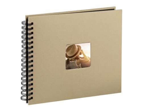 Hama Spiral-Fotoalbum Fine Art Taupe 36x32cm, 50 schwarze Seiten