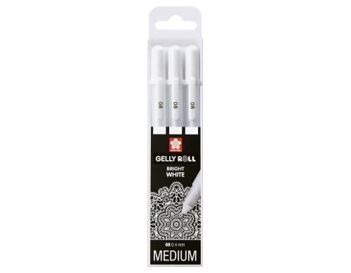 Sakura Gelschreiber 3er Set Weiss, Mittel