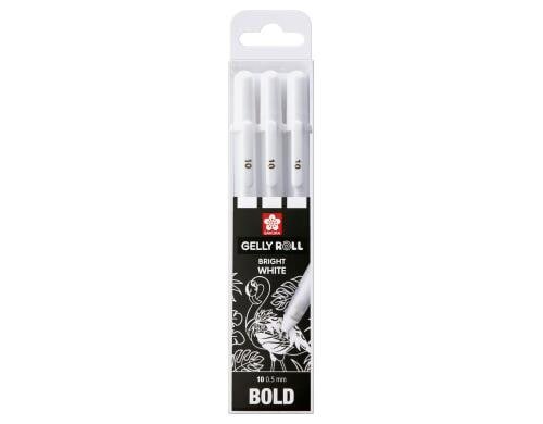 Sakura Gelschreiber 3er Set Weiss, Dick