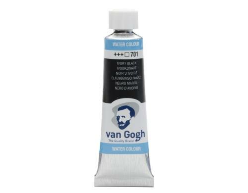 Van Gogh Aquarellfarbe Einzelfarbe Tube 701 10 ml, Farbe Elfenbeinschwarz, Transparent