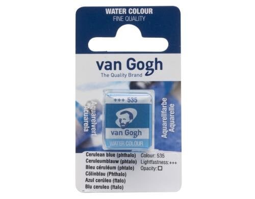 Van Gogh Aquarellfarbe Einzelfarbe Napf 535 10 ml, Farbe Cölinblau, Transparent