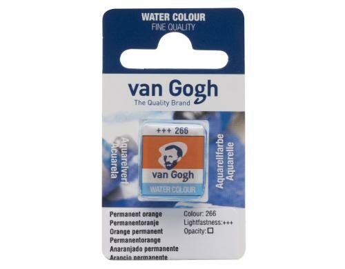 Van Gogh Aquarellfarbe Einzelfarbe Napf 266 10 ml, Farbe Perm. Orange, Transparent