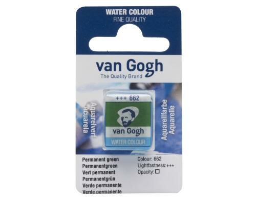 Van Gogh Aquarellfarbe Einzelfarbe Napf 662 10 ml, Farbe Perm. Grün, Transparent