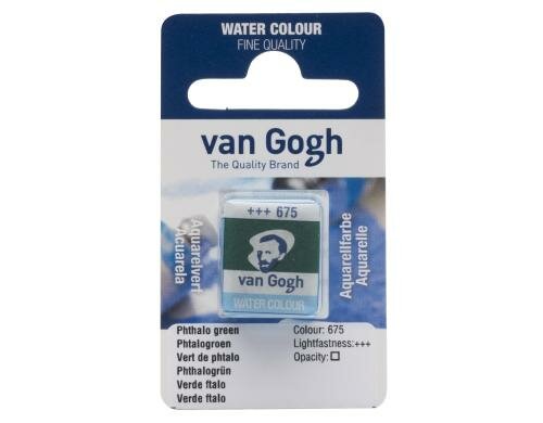 Van Gogh Aquarellfarbe Einzelfarbe Napf 675 10 ml, Farbe Phtalogrün, Transparent