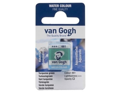Van Gogh Aquarellfarbe Einzelfarbe Napf 661 10 ml, Farbe Türkisgrün, Transparent