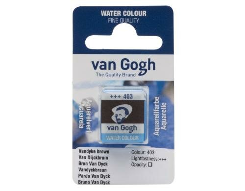 Van Gogh Aquarellfarbe Einzelfarbe Napf 403 10 ml, Farbe Vandyckbraun, Transparent