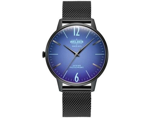 Welder Slim Watch 42 Mesh schwarz, blaues Glas
