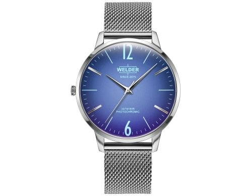 Welder Slim Watch 42 Mesh silber, blaues Glas