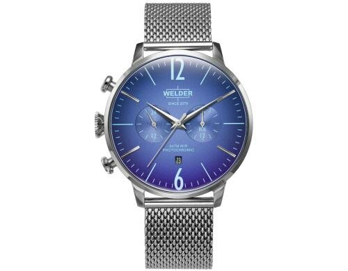 Welder Moody Watch 47 Mesh silber, blaues Glas