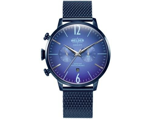 Welder Moody Watch 47 Mesh jean, blaues Glas