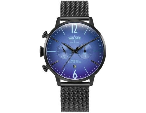 Welder Moody Watch 47 Mesh schwarz, blaues Glas