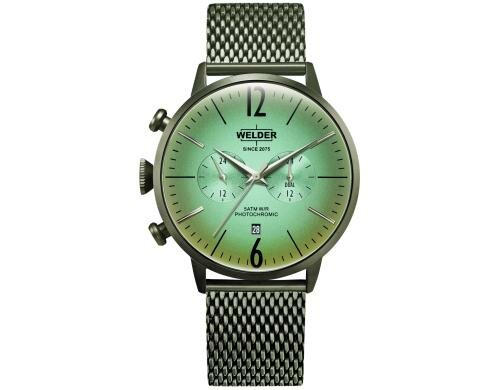 Welder Moody Watch 45 Mesh olive, grünes Glas